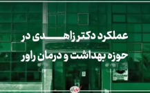 بخشی از اقدامات و عملکرد دکتر محمدمهدی زاهدی در حوزه بهداشت و درمان شهرستان راور: